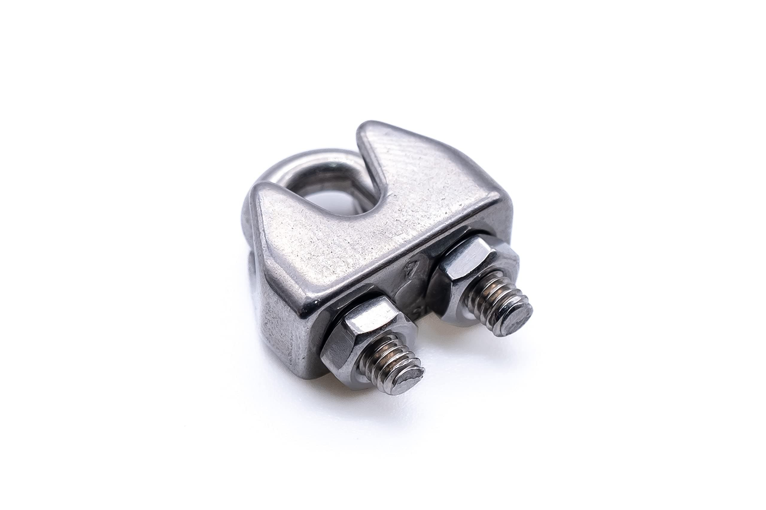 Stainless steel wire rope clamp grip bulldog clip marine grade A4 316 (5mm - 4pcs)