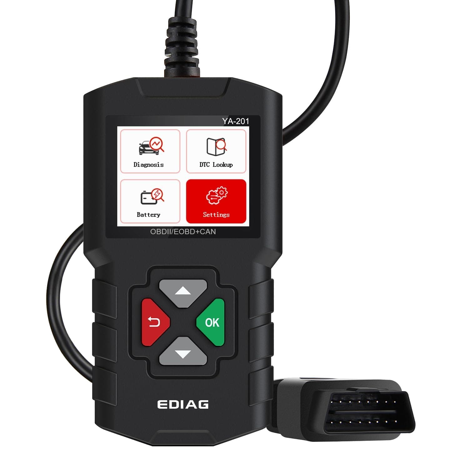 EDIAG YA-201 Code Reader Car Diagnostic Tool Full Obd2 Scanner Check Engine Light Vehicle Code Reader for O2 Sensor EVAP Systems Upgraded Graphing Battery State and Live Data