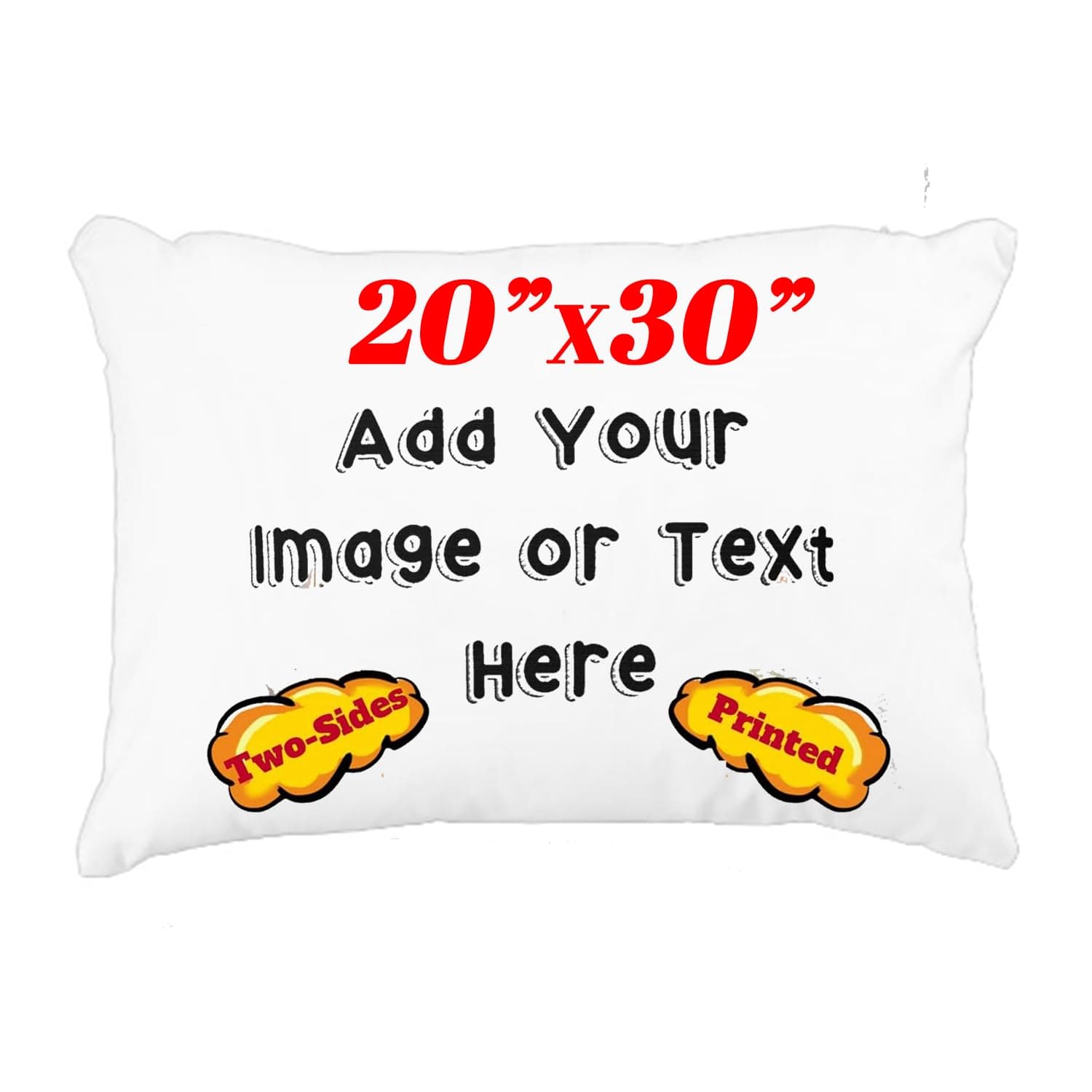 Design Your Own Photo Pillowcase Two-Sides Printed Cushion Covers Custom Cotton Throw Pillow Cases (White, 20"X30" Queen)