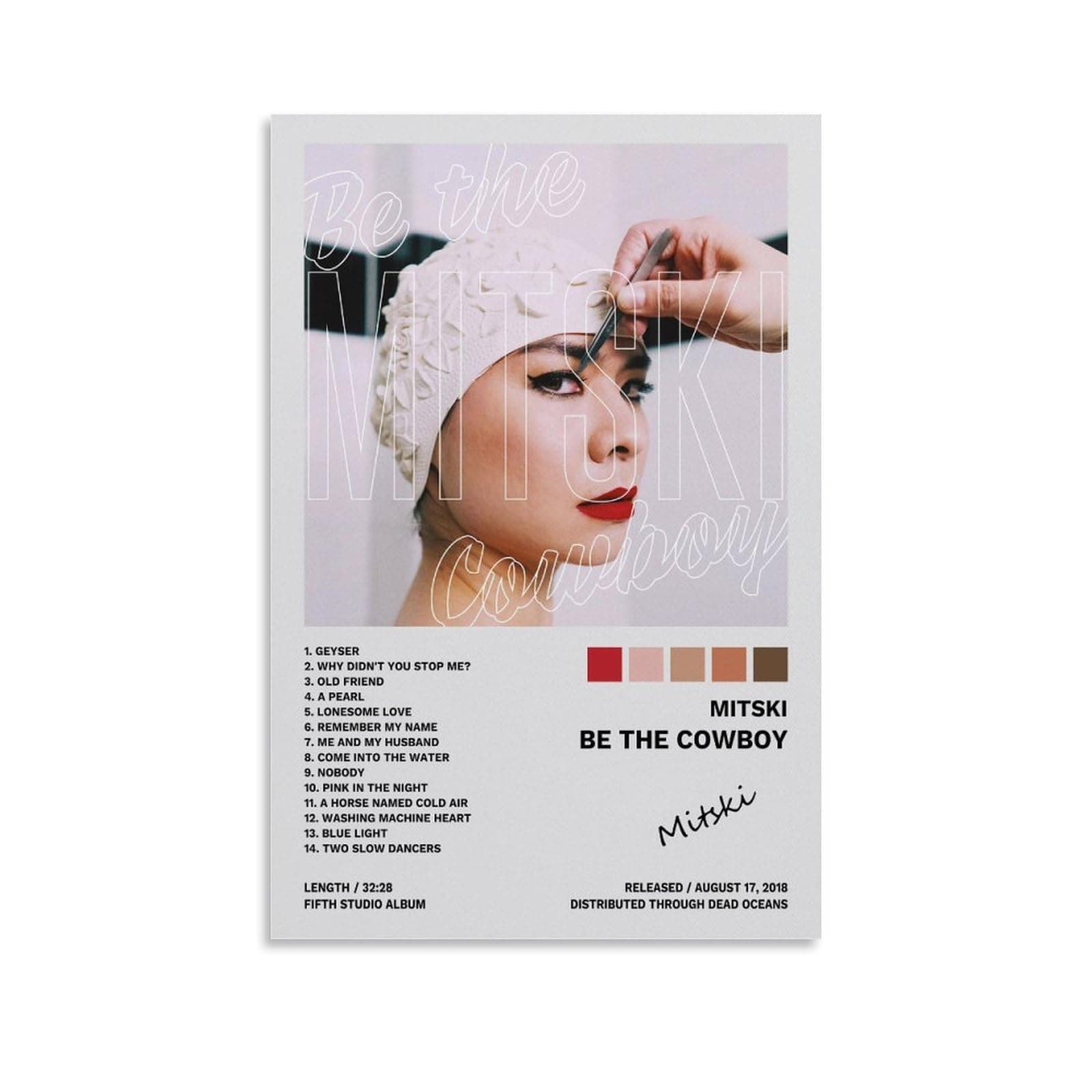 TUNNE Mitski Poster Be The Cowboy Album Poster Decorative Painting Canvas Wall Posters And Art Picture Print Modern Family Bedroom Decor Posters for Room Aesthetic 16x24inch(40x60cm)
