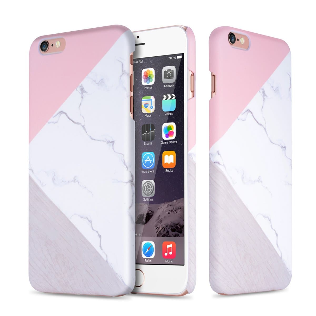 Leobray iPhone 7 Maeble Case,iPhone 8 Maeble Case, [Marble Pattern] Slim-Fit Ultra-Thin Anti-Scratch Shock Proof Non-Slip Anti-Finger Print PC Hard Case for iPhone 7/8 (4.7 inch) - Pink