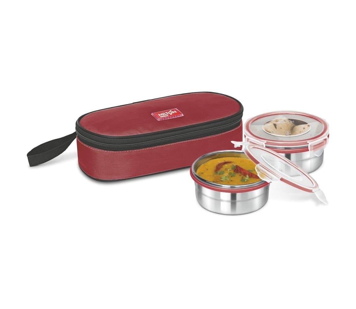 Milton Lunch Box Stainless Steel Workplace Meal 2 Small Container (Colour May Very)
