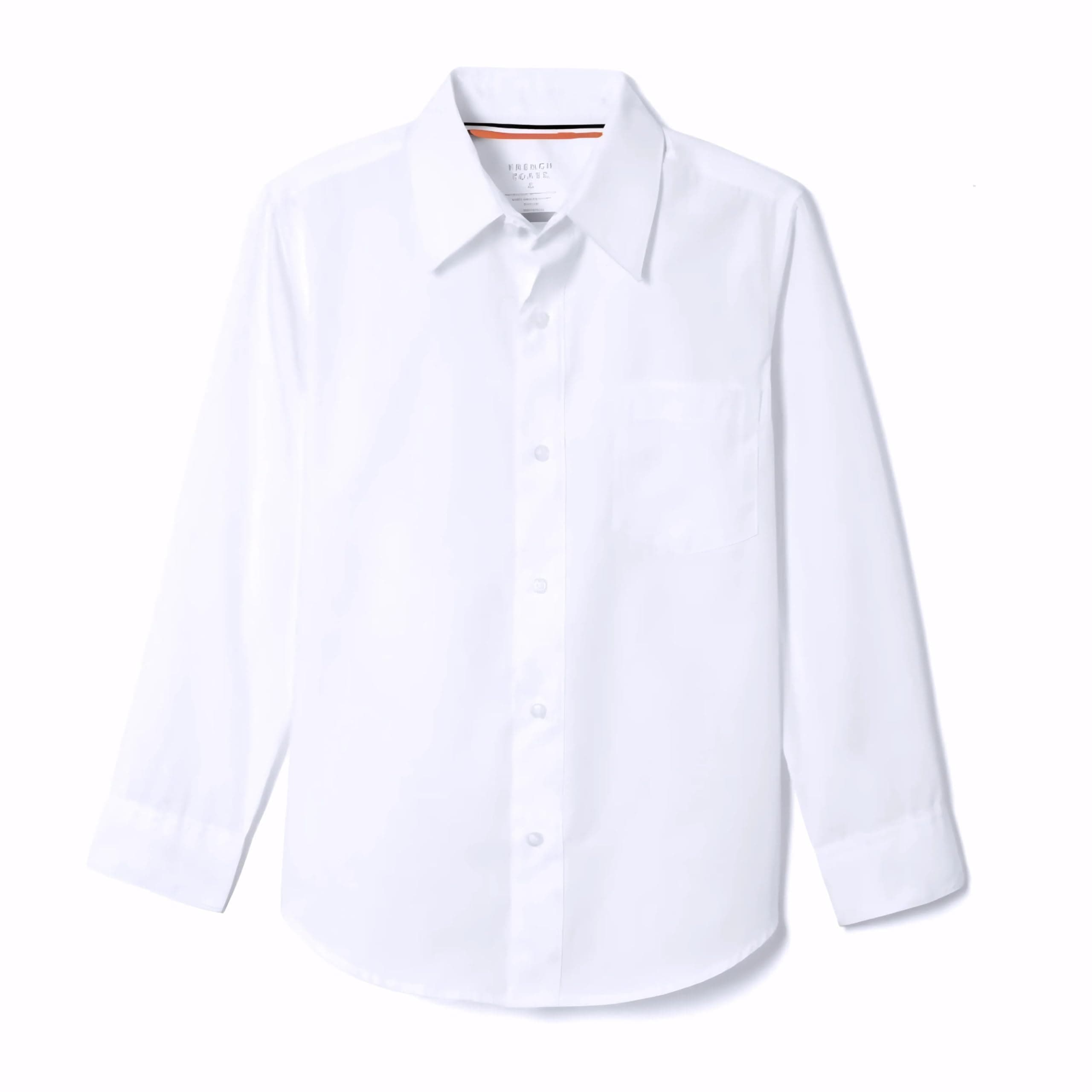 Boys' Expandable Collar Button Down Dress Shirt with Long Sleeves (Standard & Husky)