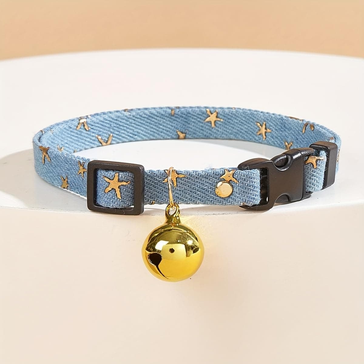 Durable Pet Collars for Dogs and Cats,Dog Necklace Adjustable Comfortable Polyester Blue Collar with Bells for Puppy (Light blue, XS)