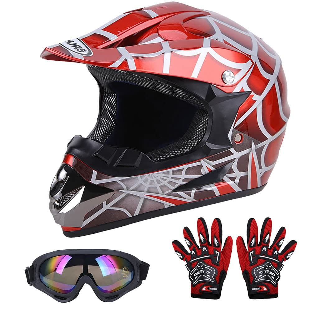 Youth Dirt Bike Helmet DOT Certified for Boys & Girls Ages 5-14, Four Wheeler, Motocross, BMX, MX, UTV, Go Kart, Racing, Skateboard, Baseball