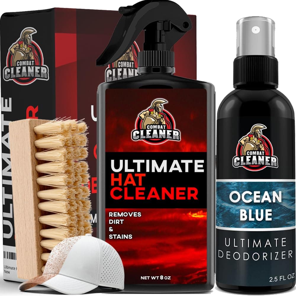 Combat Cleaner Ultimate Hat Cleaner Kit + Hat Deodorizer Spray + Premium Brush