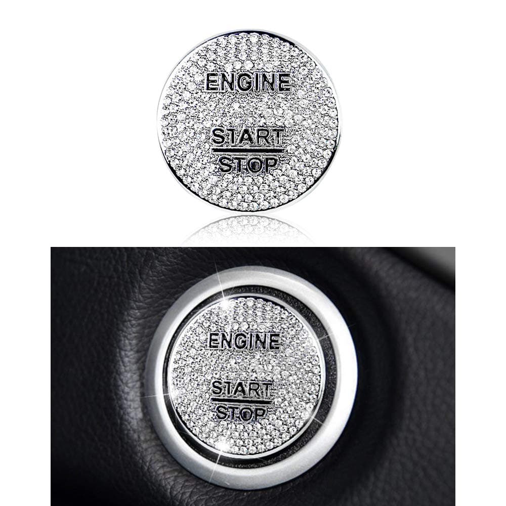 LECART Bling Engine Start Stop Button Cover Ignition Button Cap for Mercedes-Benz Interior Accessories Fit for C-Class CLA-Class CLS-Class E-Class GLA-Class GLC-Class GLE-Class GLK-Class GLS-Class