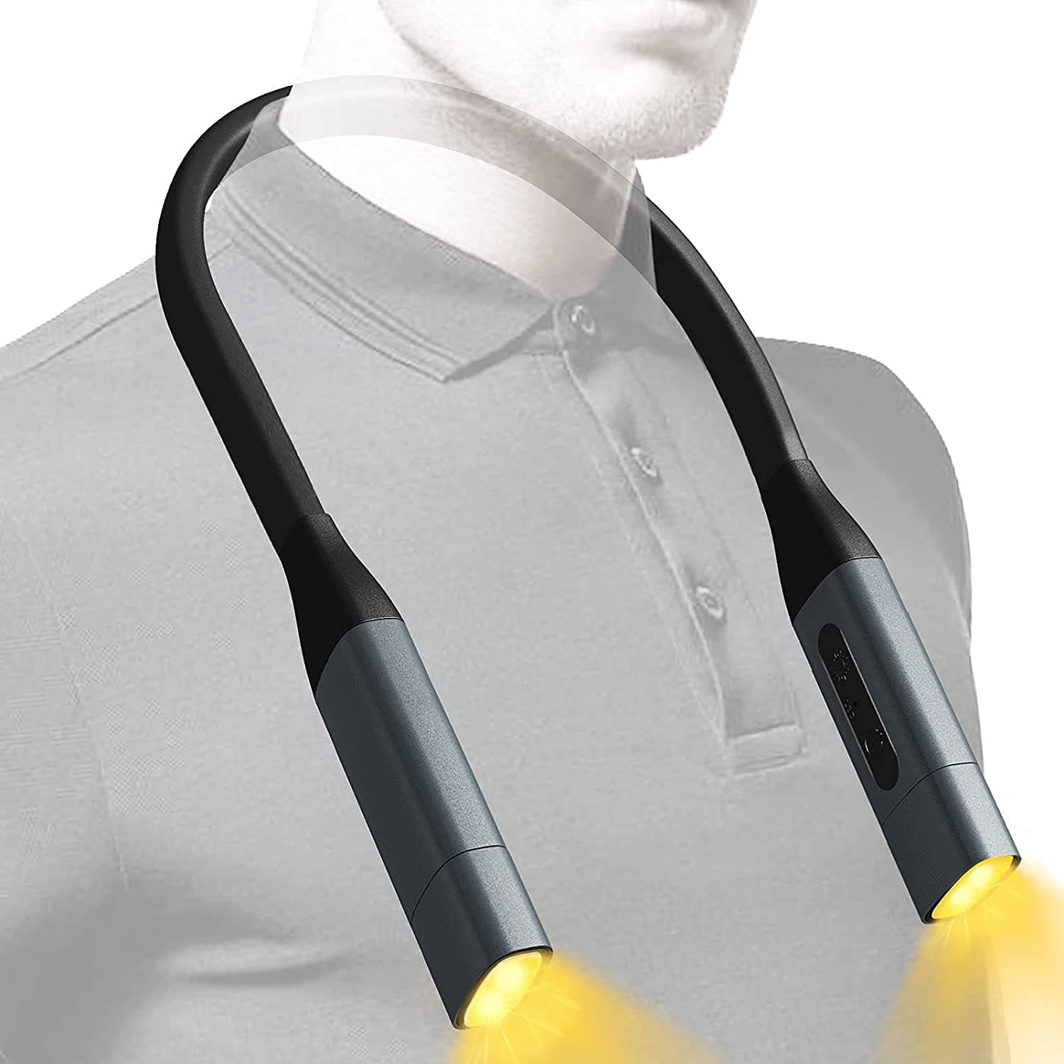 LonFine Neck Book Light, Rechargeable LED Night Light Lamp Reading Book Light for Book, 9 Brightness & 360° Flexible Hug Light for Reading, Camping and Repairing