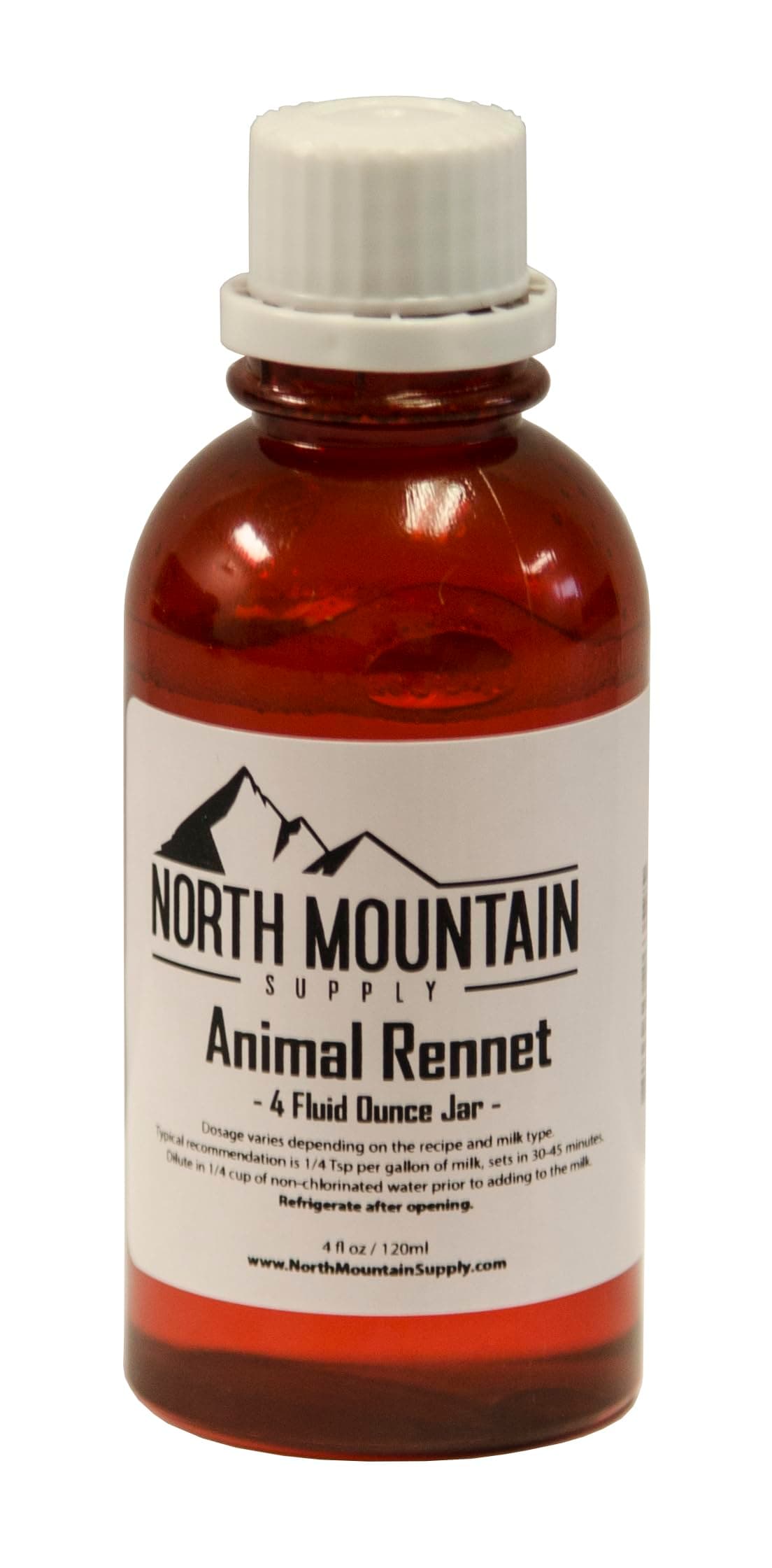 North Mountain Supply Professional Quality Liquid Calf Rennet - Animal Rennet for Cheese Making - 4 Fluid Ounces