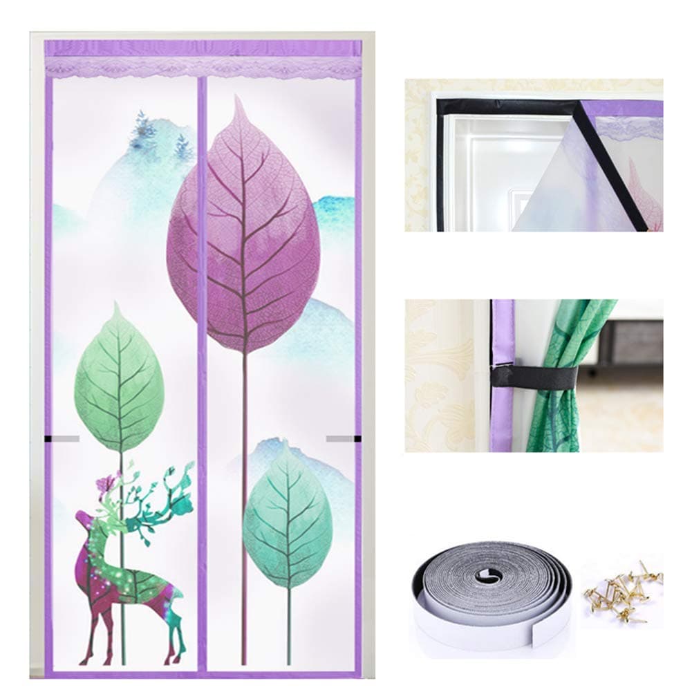 Magnetic Air Conditioner Divider Curtain Winter, PVC Entrance Curtain Thermal Insulated Entrance Door Curtain Full Frame Hook & Loop-a 95x200cm (37x79 inch)