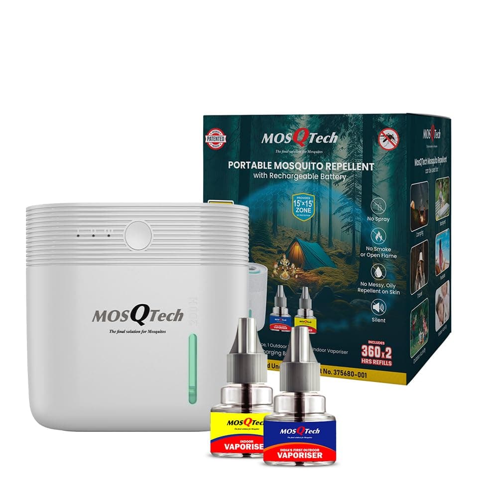 Premium Outdoor/Indoor Mosquito Repellent Rechargeable Repeller with Auto Cutoff,225 Sq Foot Protection Zone Outdoors, No Spray, Flame or Scent, Mosquito Spray/Coil Alternative
