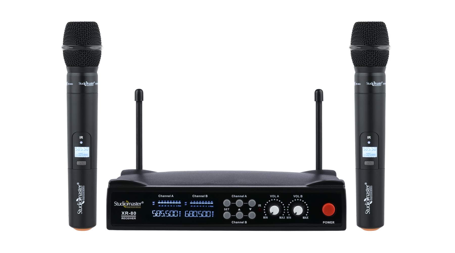 Studiomaster XR 80HH Dual Hand Wireless Microphone, Black