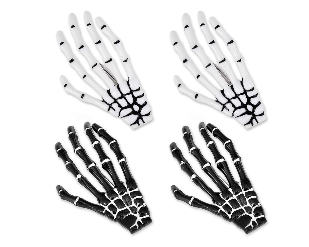 Bone Hair Clips Gothic Skeleton Grips for Halloween Hair Decoration Cosplay & Punk Rock Accessories