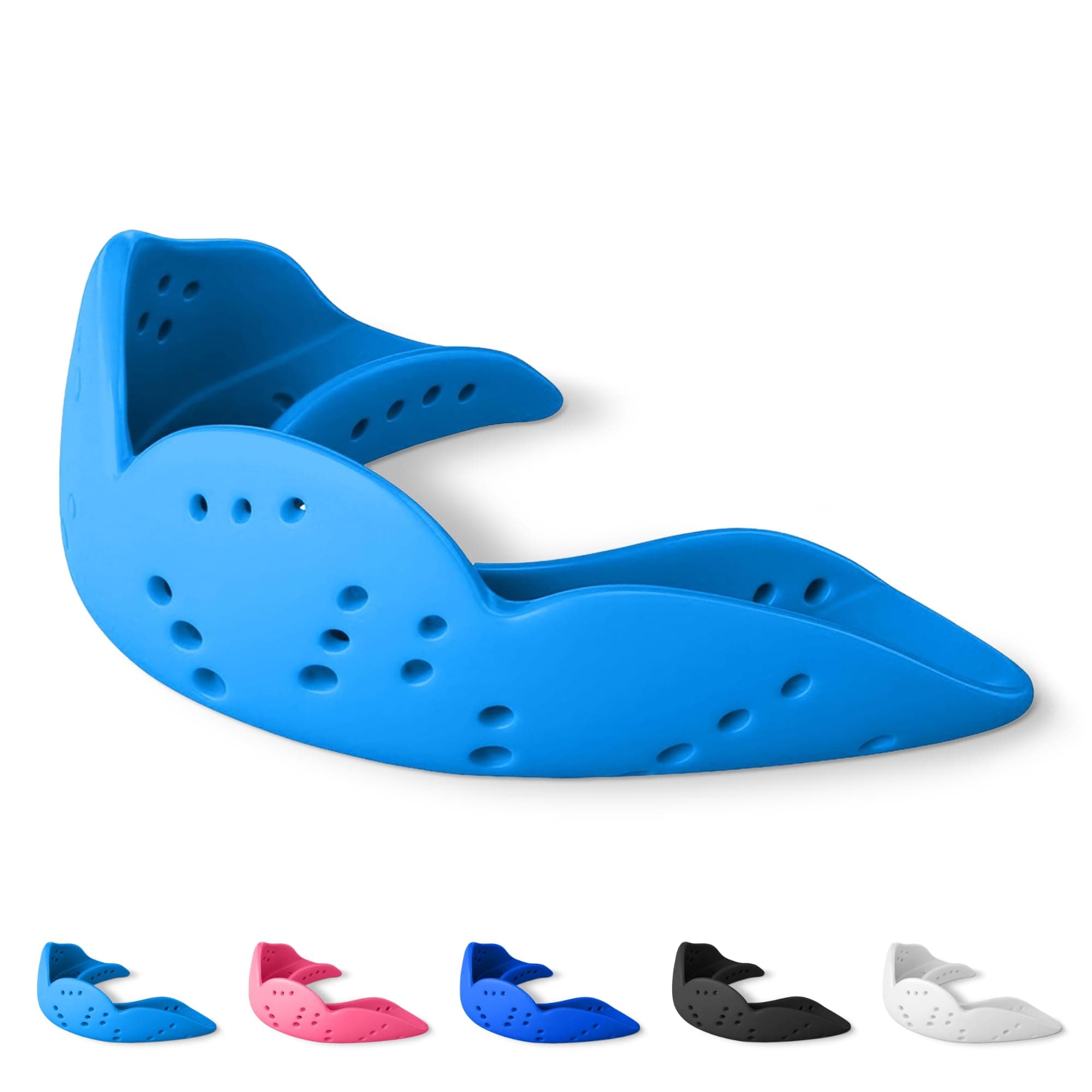 SISU Aero Small Mouthguard, Electric Blue - 30% Stronger Protection for Lacrosse, Football, Hockey, Roller Derby, Team Sports - Remoldable Up to 20 Times - Ultra Slim - Non Toxic