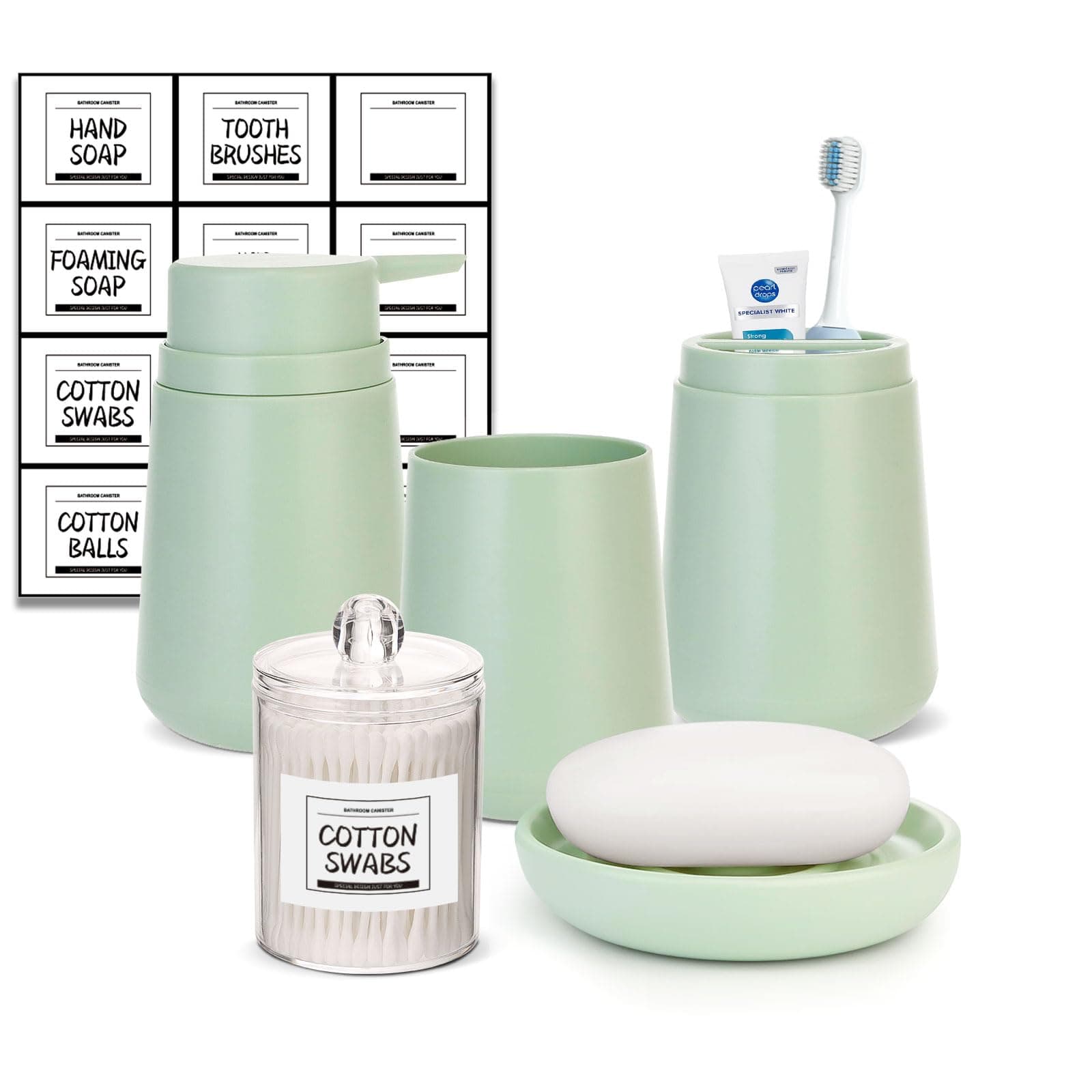 4PCS Green Bathroom Accessories Set