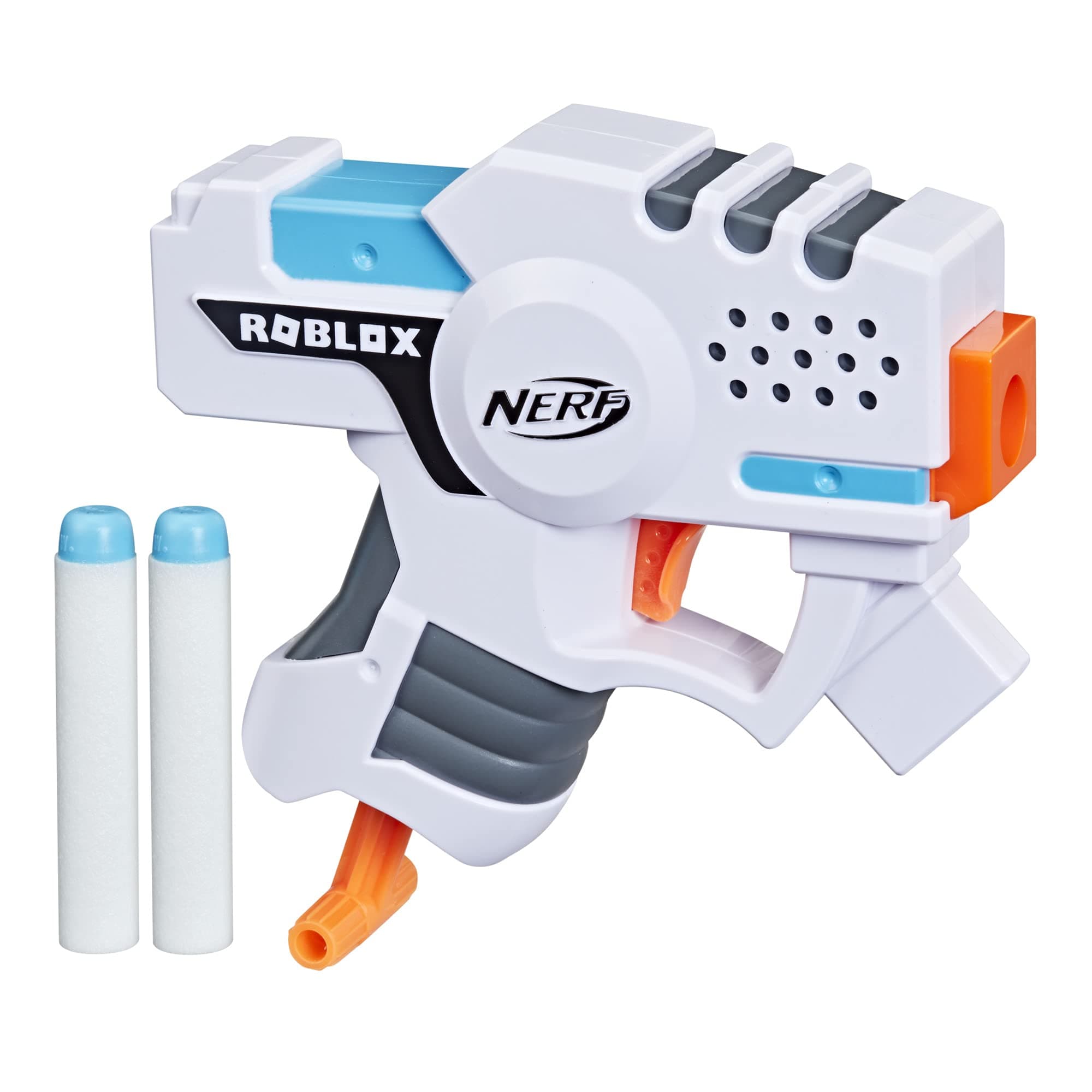 Roblox Strucid: Boom Strike Dart Blaster, Pull Down Priming Handle, 2 Elite Darts, Code to Unlock in Game Virtual Item, White