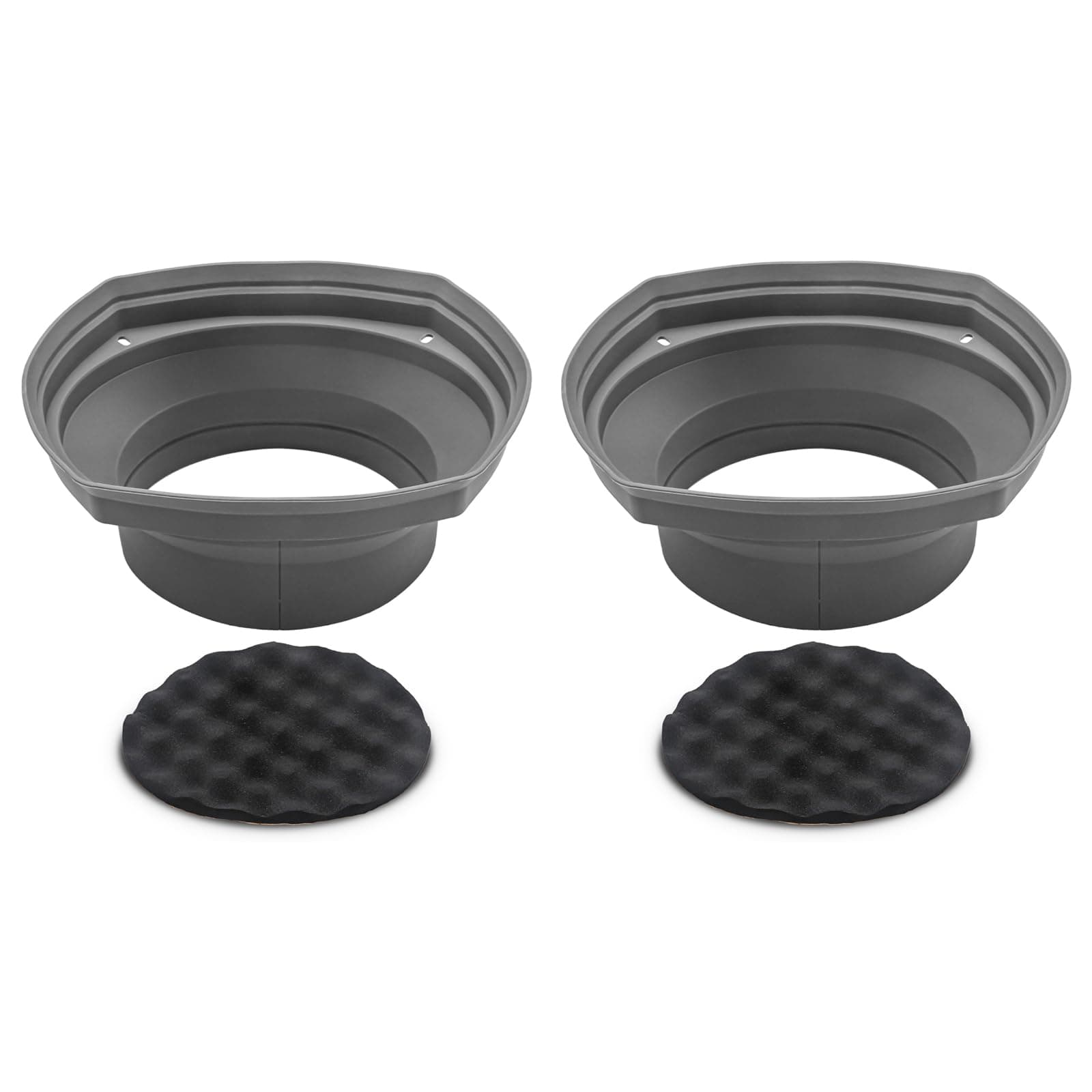 SPB69 Foldable Silicone 6x9” Universal Car Speaker Baffle with Self Adhesive Foam Base Pad Pair
