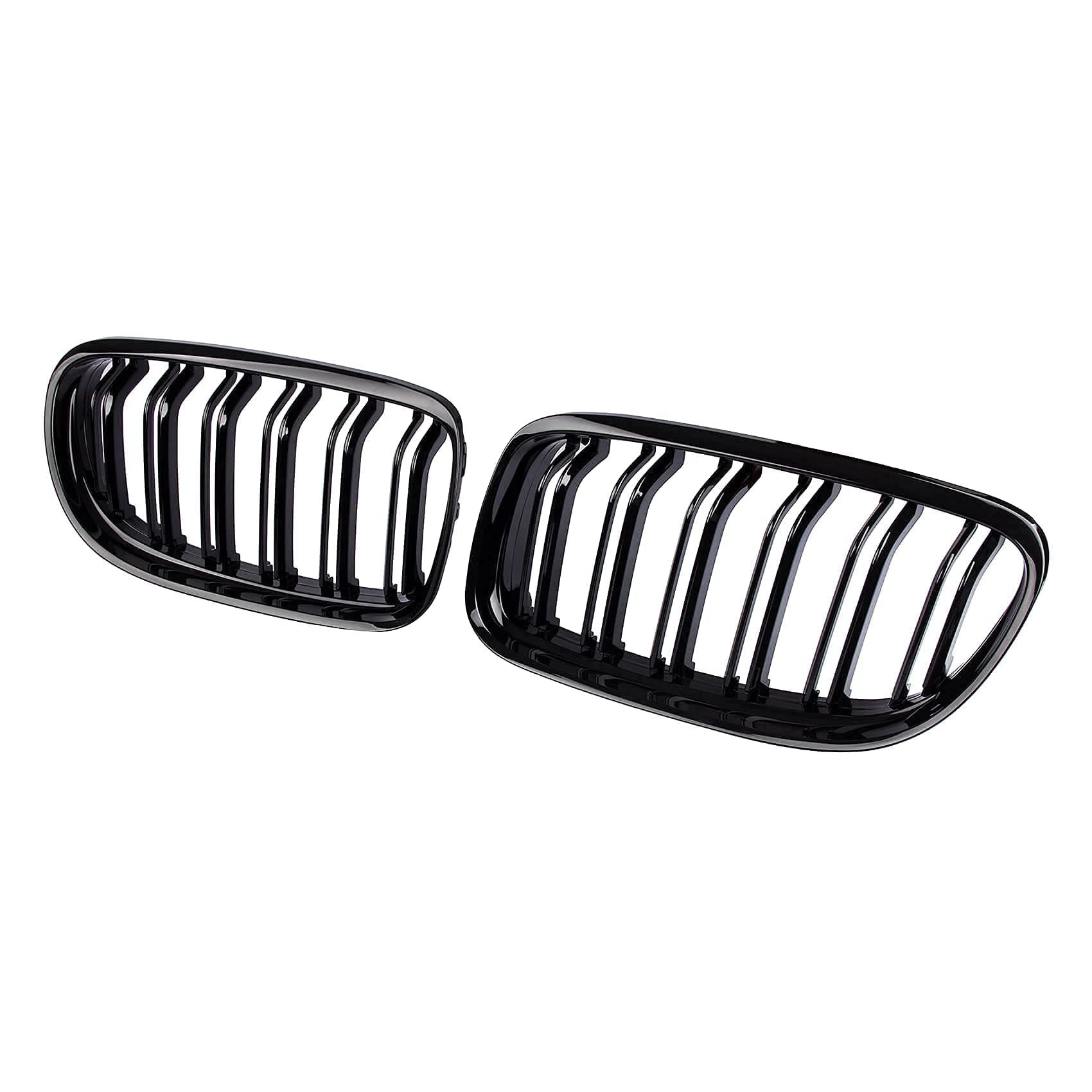 DOCAS Front Bumper Kidney Grille, Pair Glossy Black Grill Double Line Compatible with BMW E90 328i 318i 320i 323i 325i 330i 335i 2009-2011