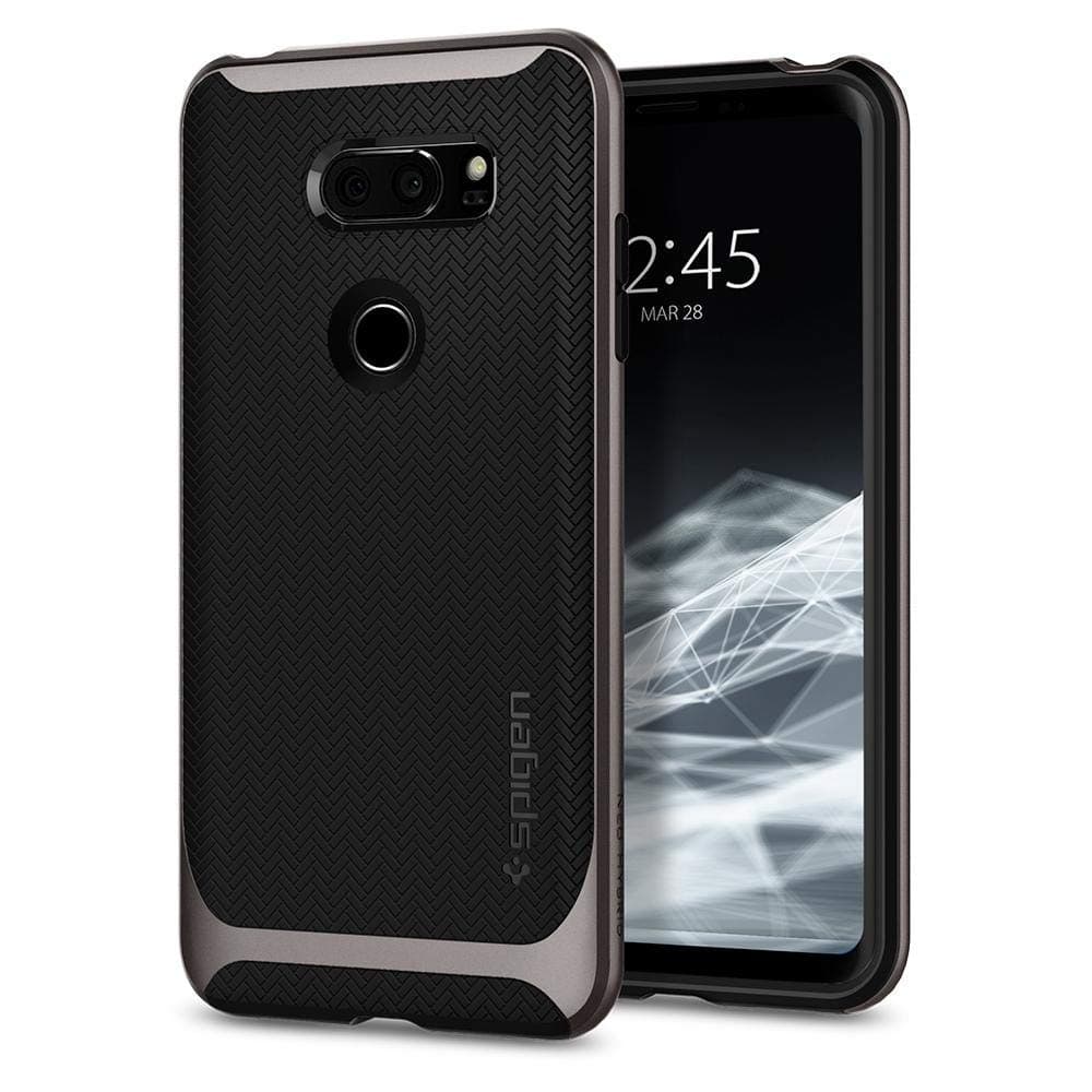 Spigen [Neo Hybrid] [Gunmetal] Case for LG V30 / LG V30 Plus/LG V30S ThinQ, Flexible Inner Protection and Reinforced Hard Bumper Frame for LG V30 (2017), LG V30S ThinQ (2018) Case A25CS22001