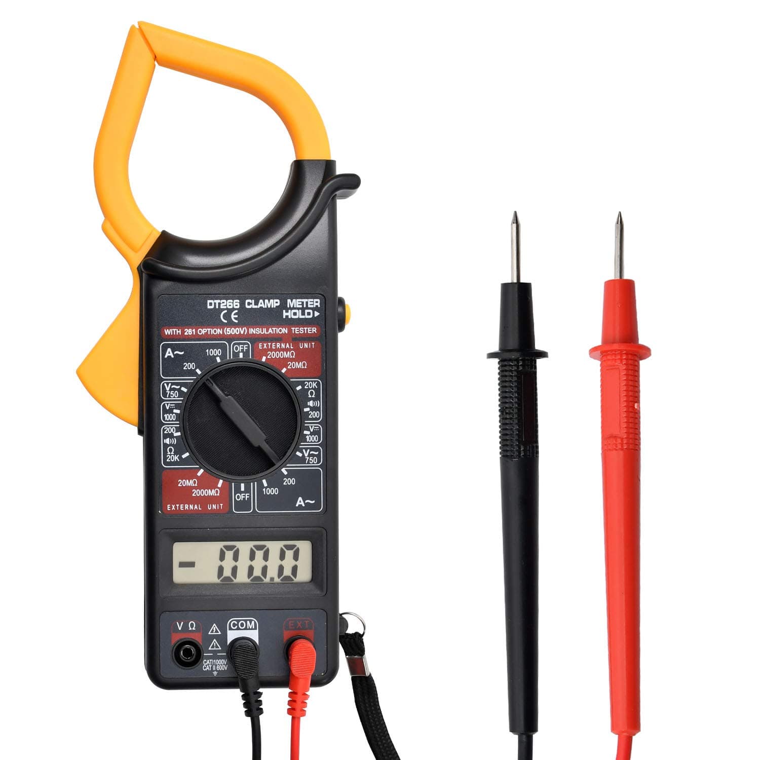 Multimeter Digital Clamp Meter AC/DC Voltmeter Current Resistance Electrical Tester （Battery included）