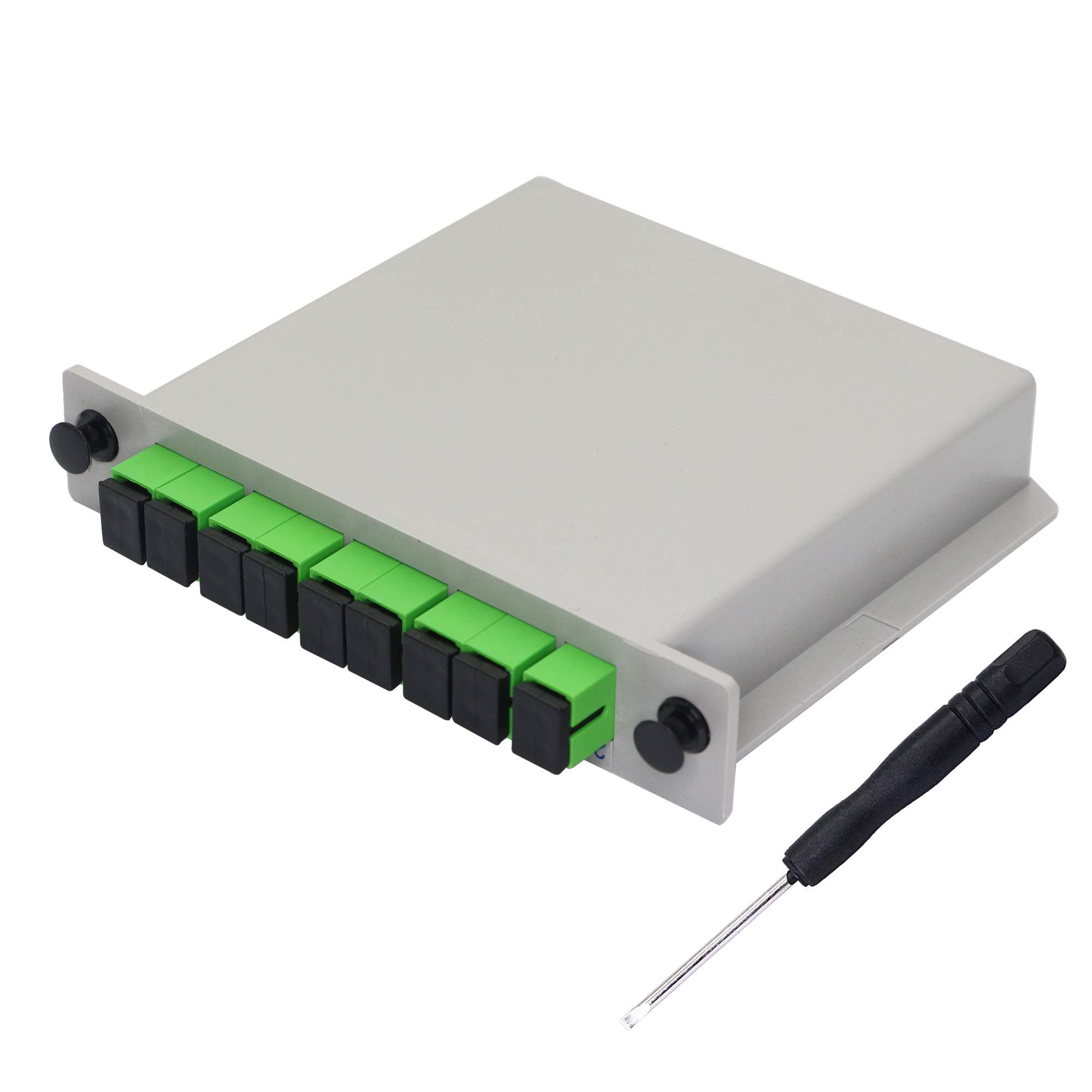 PLC Splitter，1x8 SC/APC Cassette Card Inserting PLC Splitter Module 1:8 Ports Fiber Optical PLC Splitter for Home Wiring, Engineering Projects, Fiber Optic LAN