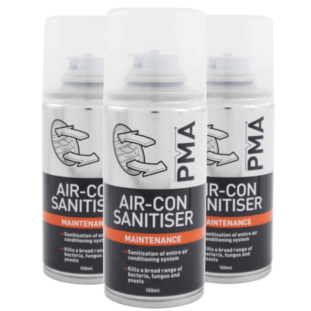 PMA (3 TINS) Air Con Cleaner 150ml - Cleans and Sanitises Air Conditioning and Climate Control