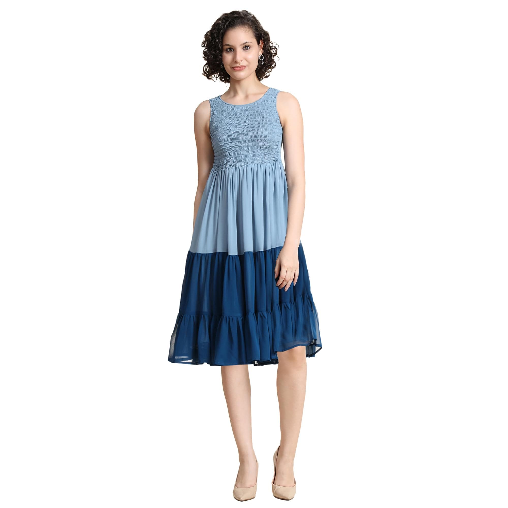 KERI PERRYDresses for Women, Western Dresses for Women, Dress for Women, Dresses for Women, Short A-Line Dress for Girls, Maxi Dress for Women, Georgette Western Dress, Sky Blue Colour Western Dress