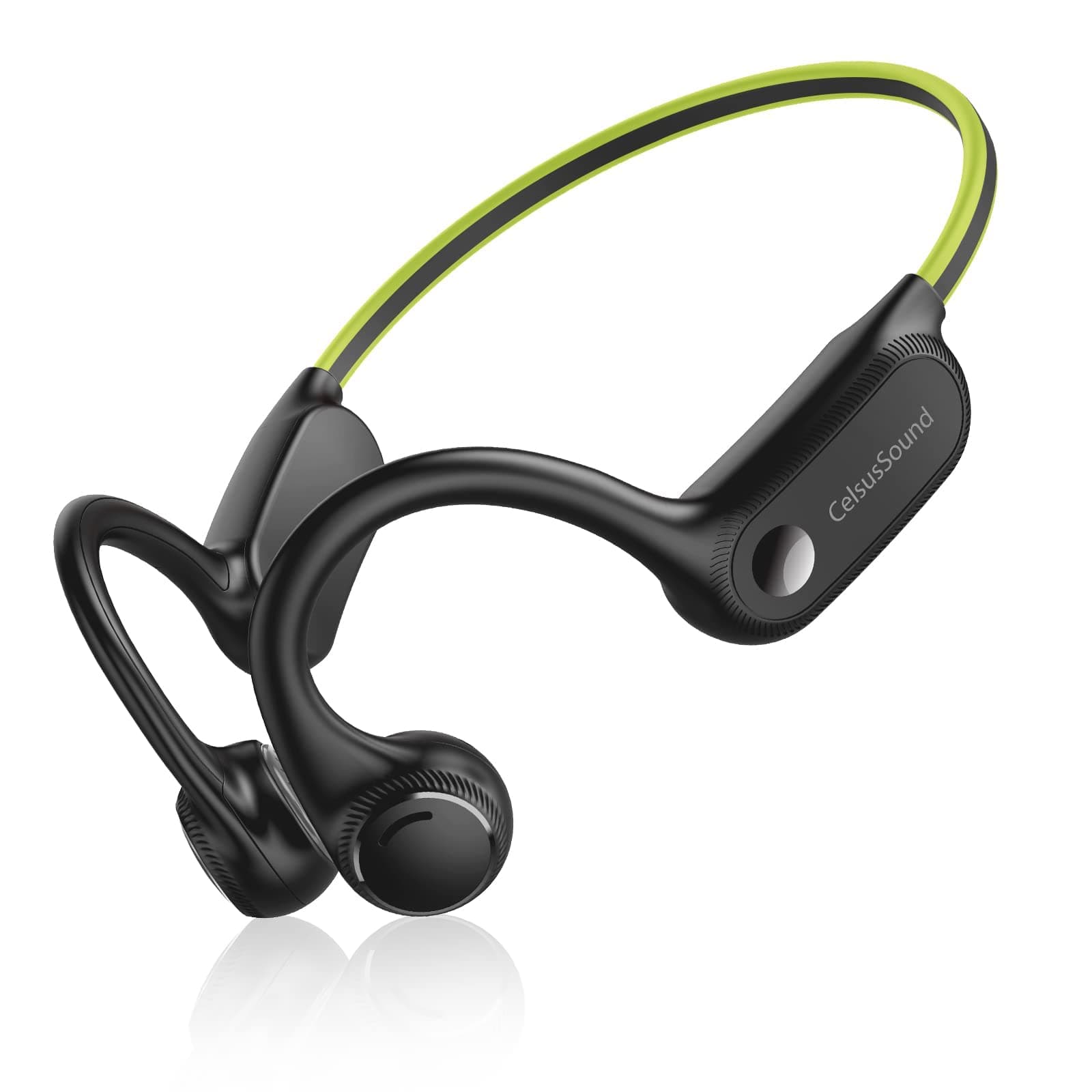 HCMOBI Bone Conduction Headphones, Open-Ear Bluetooth 5.2 Sport Headphones, waterproof running headphones Built-in Mic,10H playtime for Workouts and Running(Green)