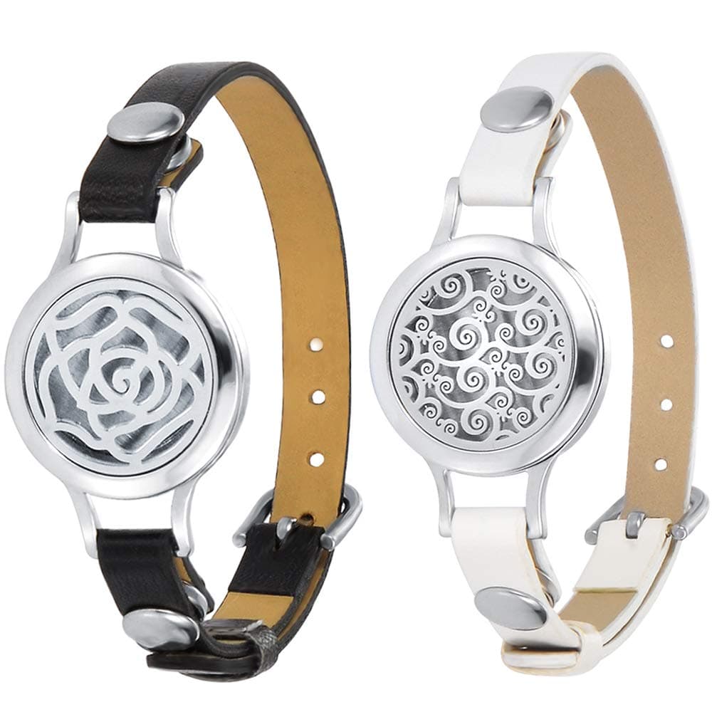 2 Packs Diffuser Bracelet Essential Oil Bracelet for Women Aromatherapy Bracelet Yoga Bracelet Diffuser Locket Bracelet Confidence Relax Bracelet Christmas Gift for Women