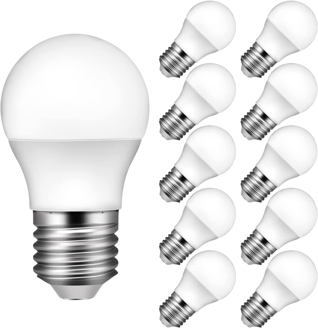 G45 2W E27 Edison Screw Warm White 3000K LED Bulb,Energy Saver Plastic-coated Aluminum Round Lamp Light,Life Time:15000Hr,220-240V 50-60HZ for the bedroom,cabinet, corridor,restaurant,etc-10 Pcs/Pack