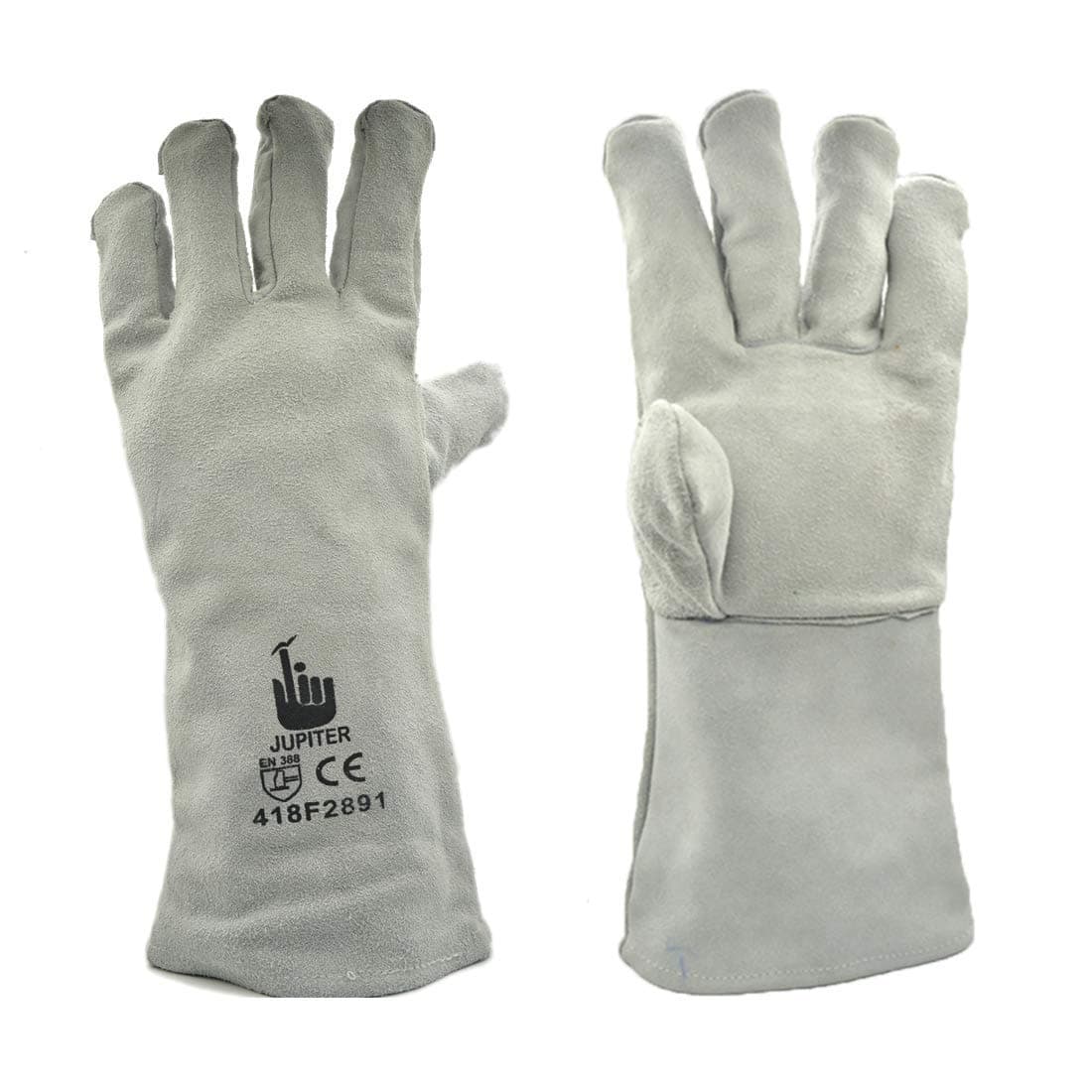 Jupiter IndustriesJupiter Industries Rose Gardening Puncture Resistant Leather Gloves for Pruning Blackberries/Thorny Bushes/Roses/Wild Plants - White - 16 Inch (Pack of 1)