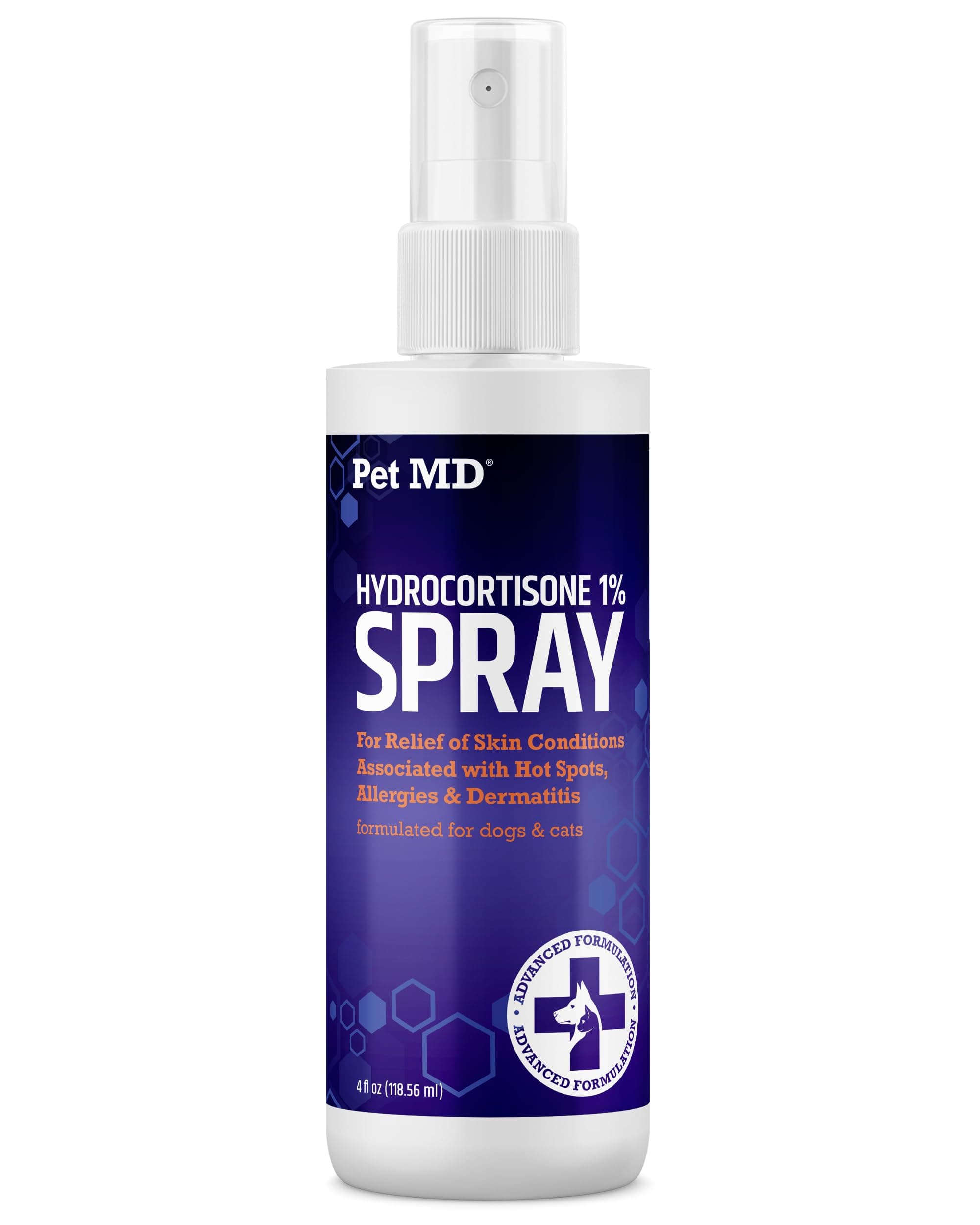 Hydrocortisone Spray for Dogs, Cats, Horses - Itch Relief Spray & Hot Spot Treatment for Dogs, Irritated Dry Itchy Skin, Allergies, and Dermatitis - Reduces Topical Inflammation - 4 oz