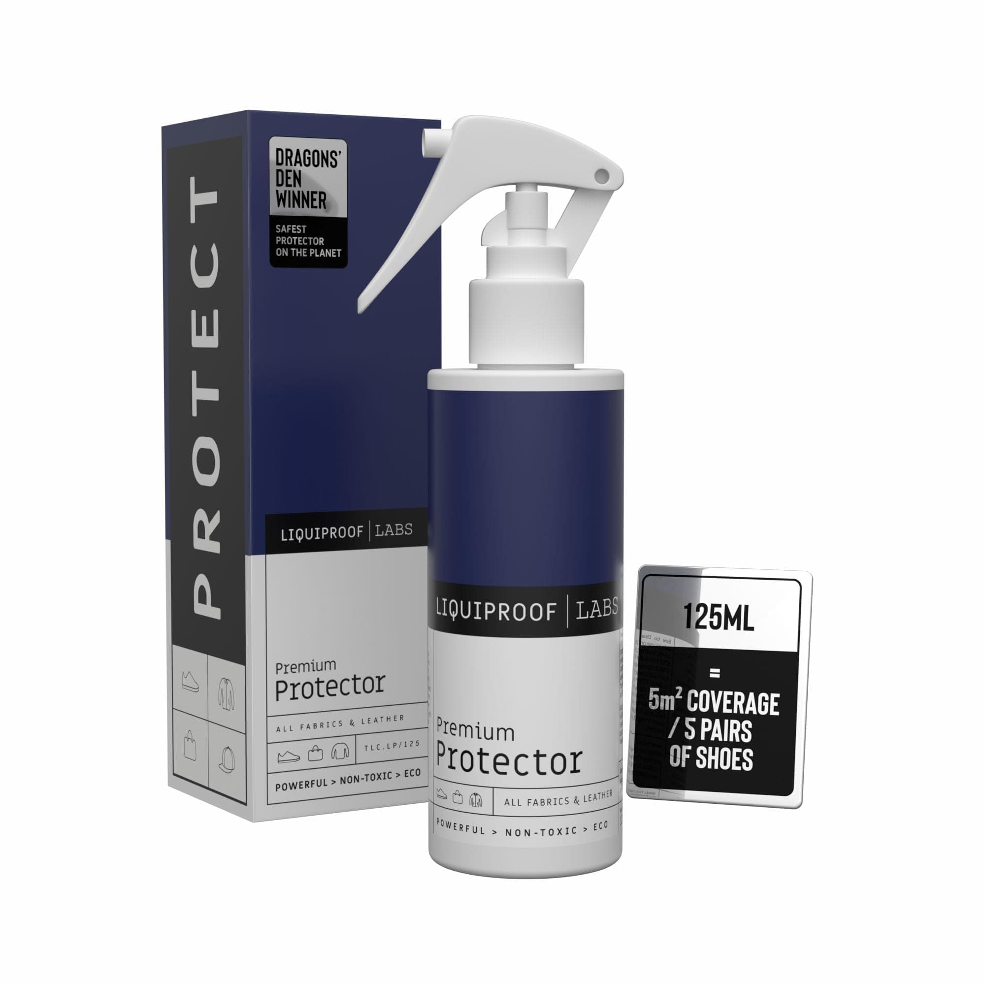 Liquiproof LABS Shoe & Trainer Protector Spray | Non-Toxic | Superhydrophobic Nanotechnology | Powerful Waterproof & Stain Repellent for Suede, Nubuck, Leather, & Canvas | All-Natural