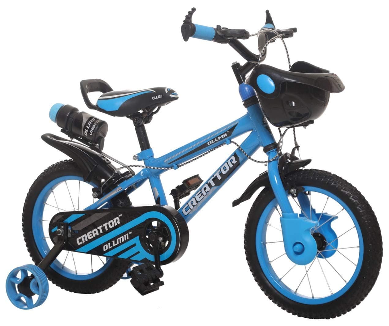 Ollmii Bikes Creattor 14 inches Steel Rim Sky Blue BMX Kids Cycle for 3 to 5 Years