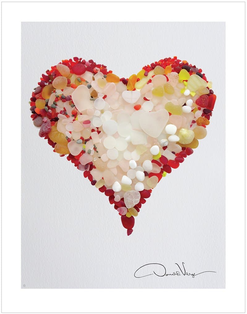 Love - Rare Red Sea Glass Heart Poster Print. 11x14. Best Quality Gifts from The Sea Glass Heart Collection. Unique Birthday, Christmas, Mother's Day & Valentines Day Gifts for Women, Men & Kids