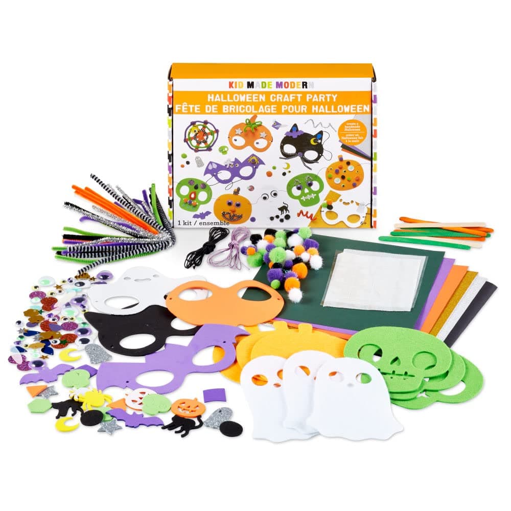 Kid Made Modern Halloween Craft Kit for Kids Ages 6+ - 200+ Pieces DIY Arts and Crafts Kit for Art Projects - Halloween Activities Decorating Kit for Classroom