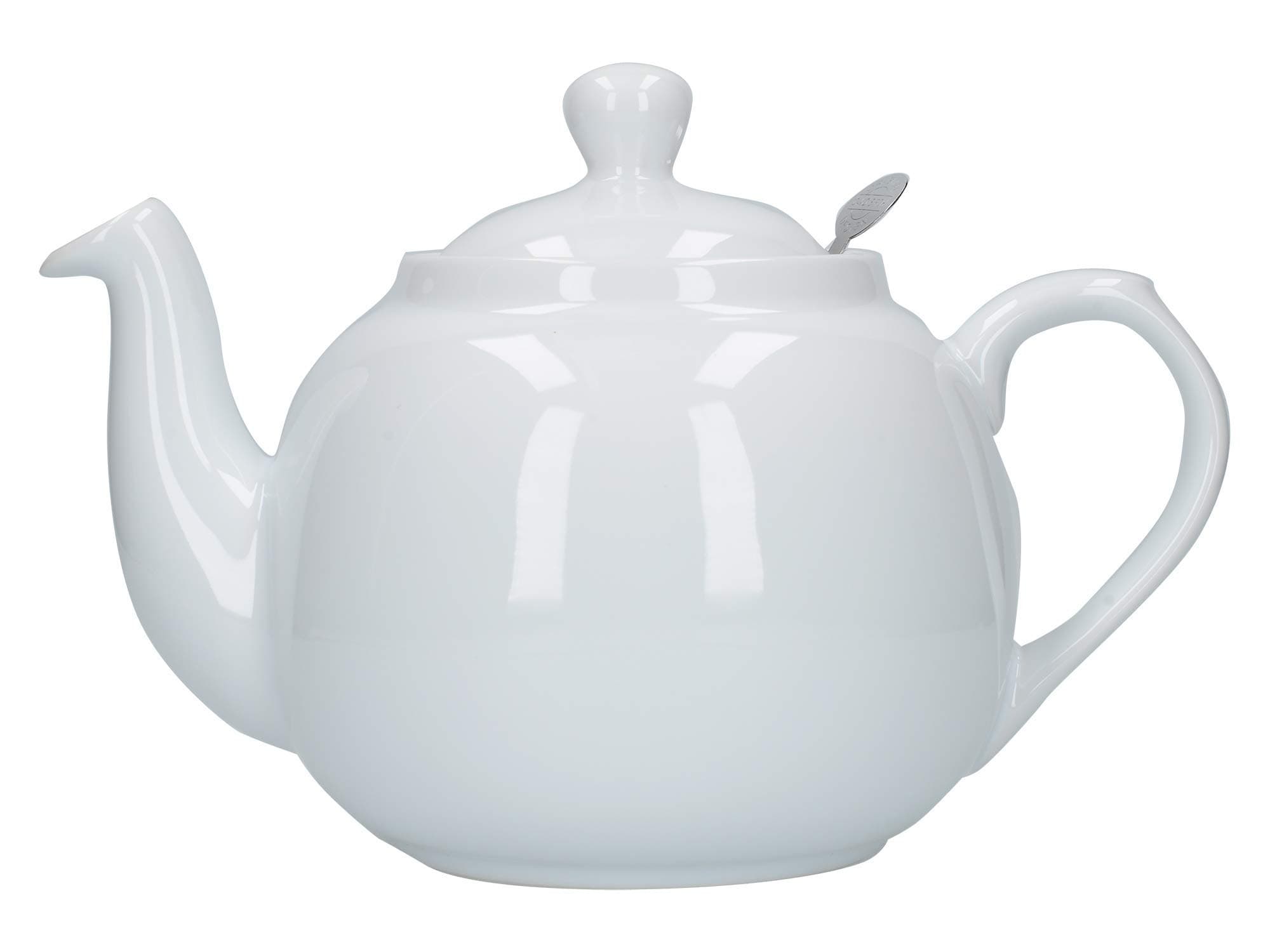 London Pottery 74110 Farmhouse Loose Leaf Teapot with Infuser, Ceramic, White, 6 Cup (1.5 Litre)