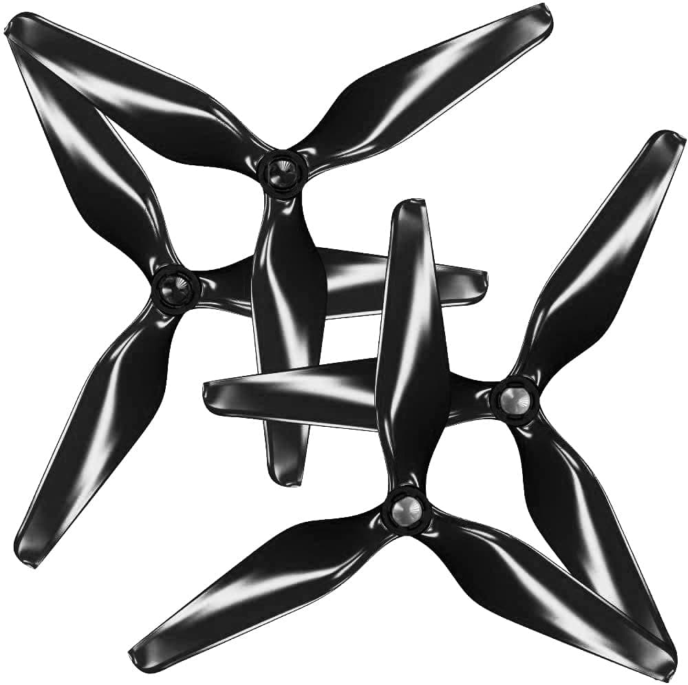 3-Blade Upgrade Propellers for 3DR Solo with Built-in Nut - Black, 4 pcs