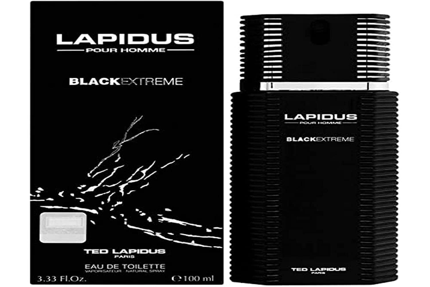 Ted Lapidus Lapidus Pour Homme Black Extreme Eau de Toilette Spray for Men, 3.4 Ounce