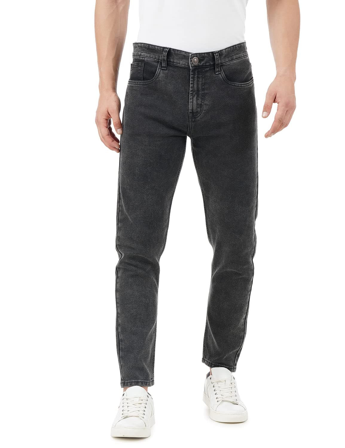 Men's Slim Fit Jeans - Mid-Rise | Cotton Blend | Contrast Stitch | Stretchable Fabric | Classic 5 Pocket Styling