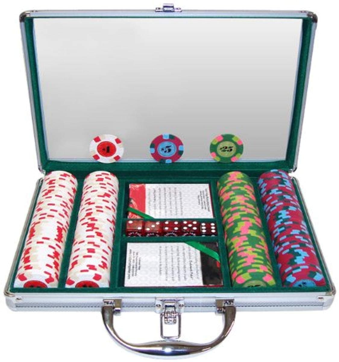 Paulson 200 Tophat and Cane Full Clay Chips with Aluminum Case (Silver)