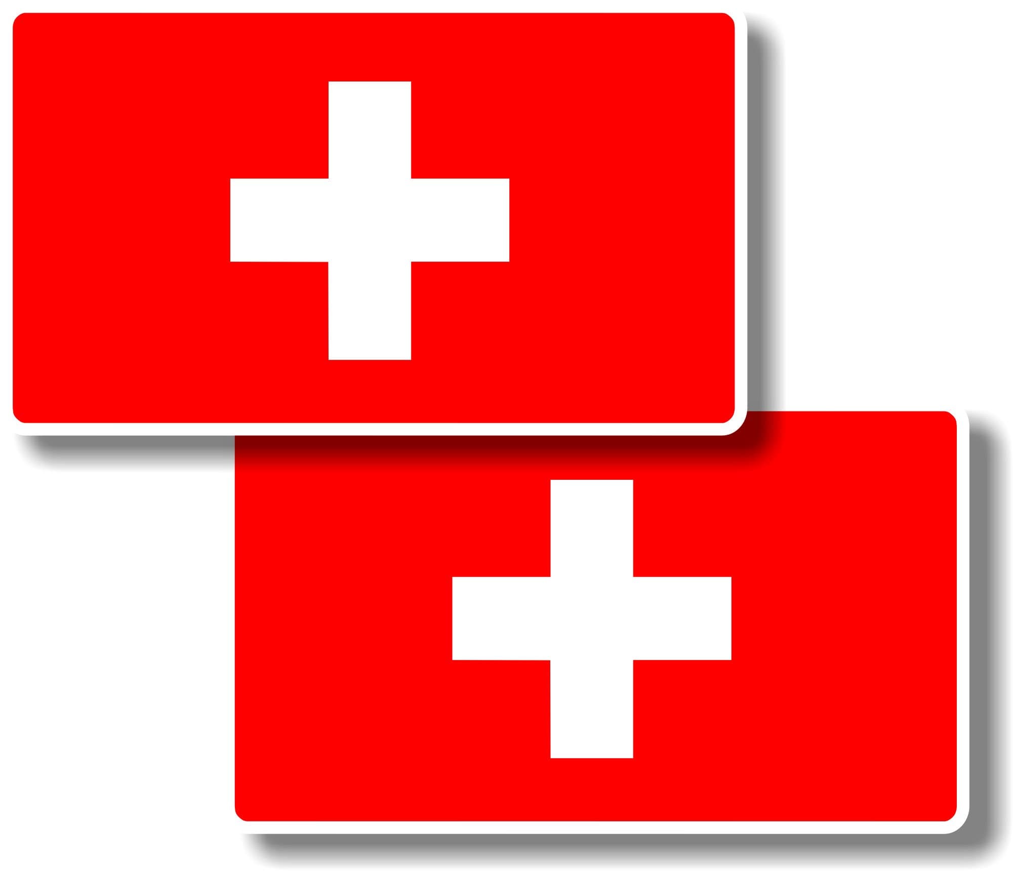 Vinyl sticker/decal Small 70mm Switzerland flags - pair