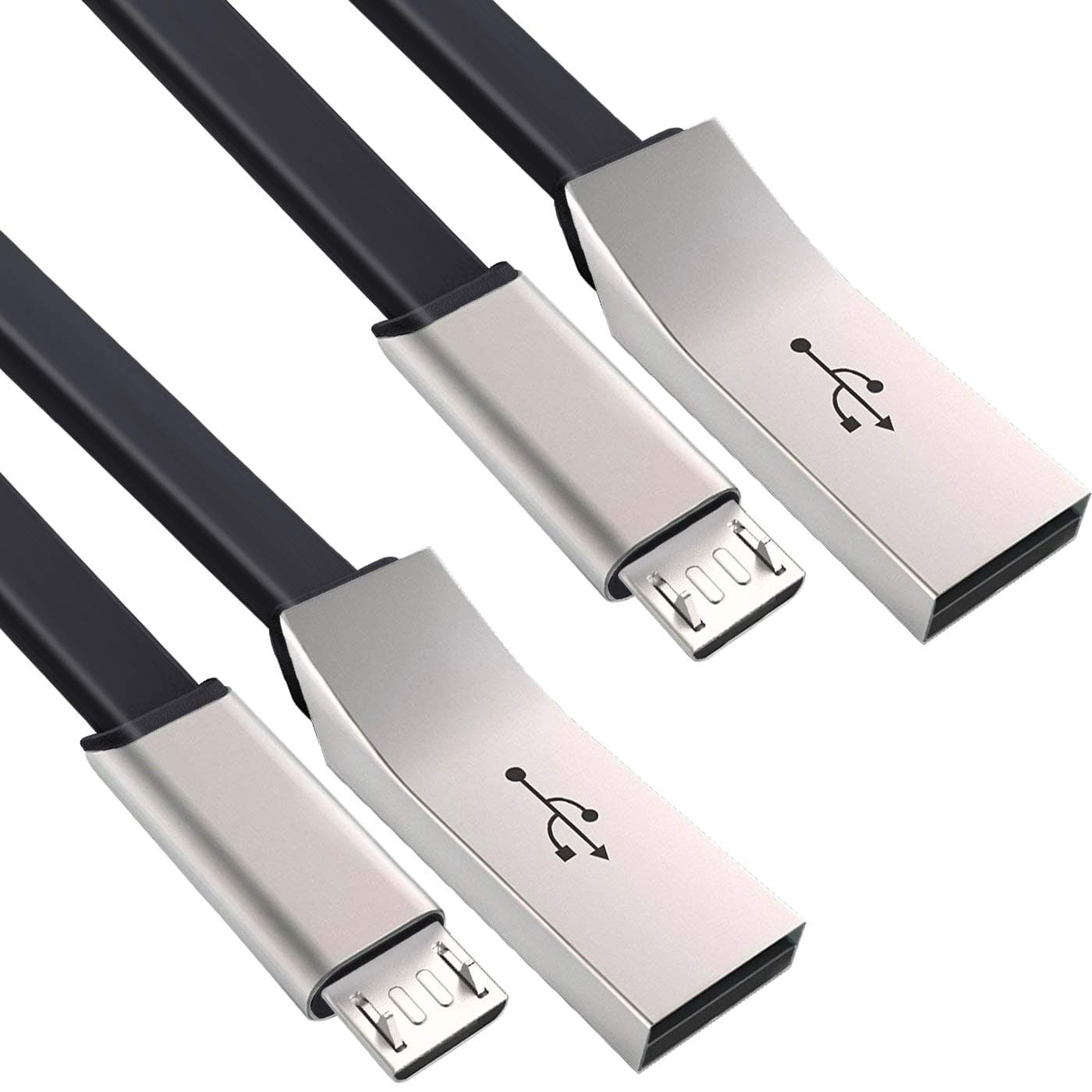 Quntis 2 Pack 2 m Micro USB Data Cables for Android Phones Audio MP3 Music Interface Adapter Cable iPod Blue