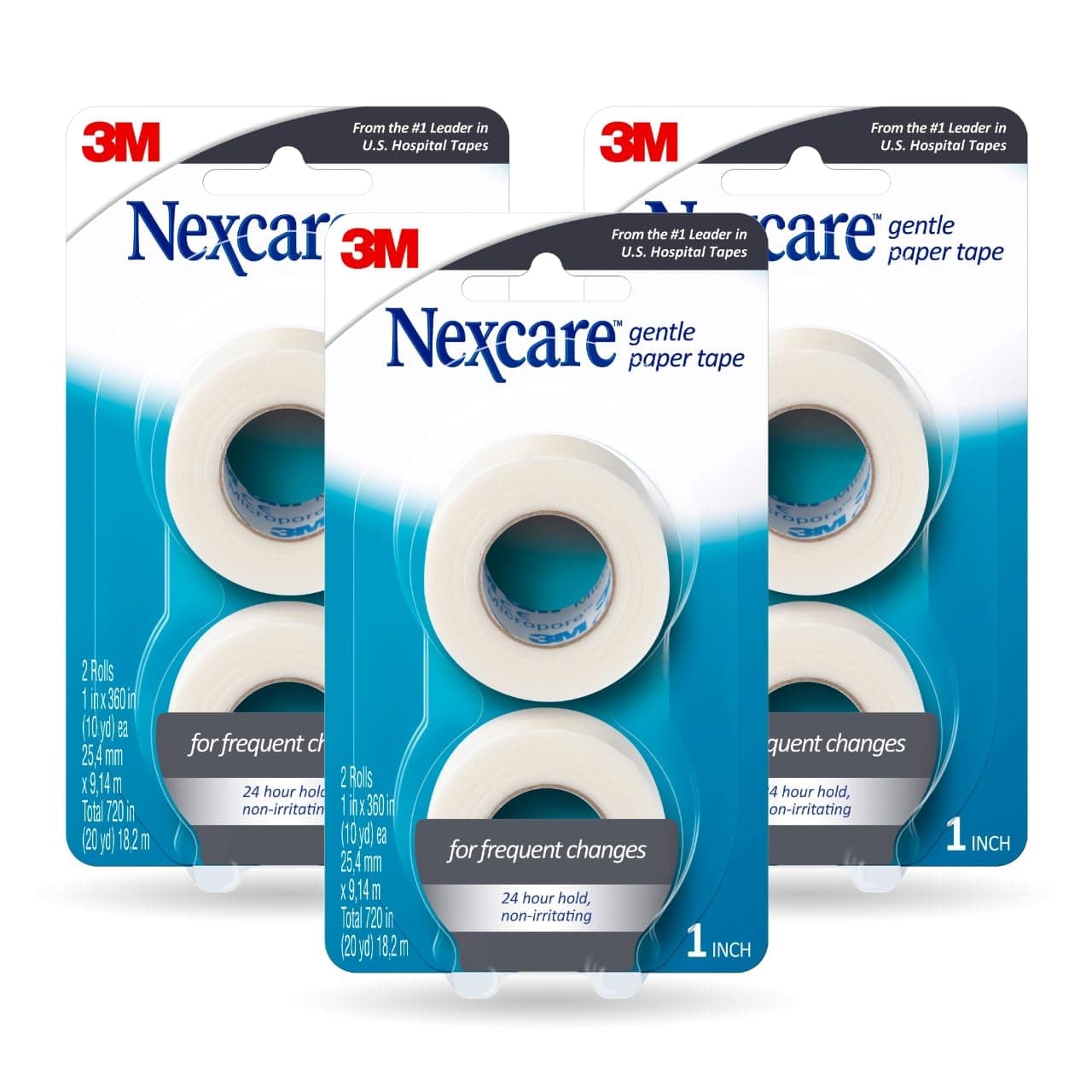 Gentle Paper Tape, Medical Paper Tape, Secures Dressings and Lifts Away Gently - 1 In x 10 Yds, 6 Rolls of Tape