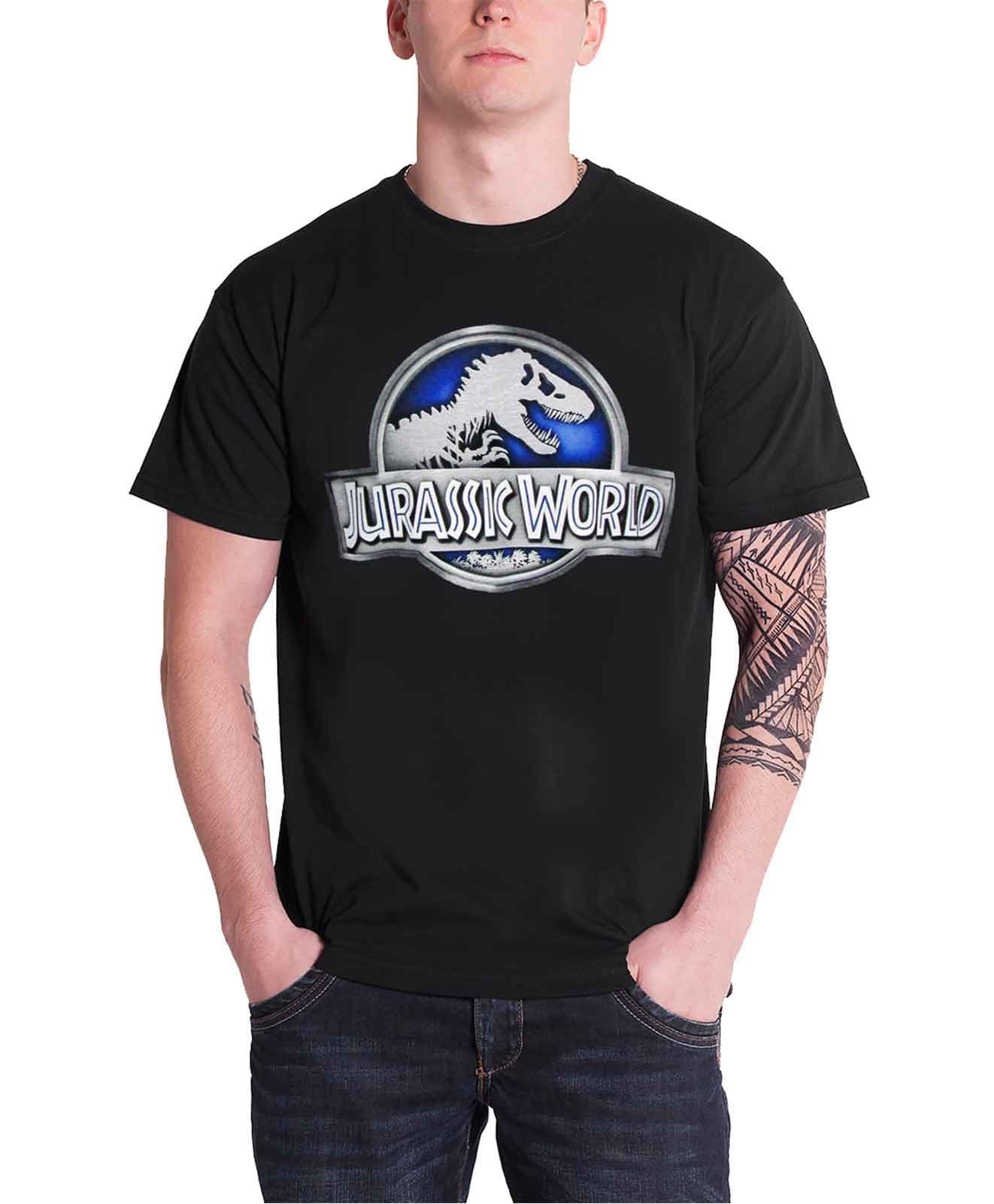 Jurassic Park World T Shirt Mens Black Movie Film Logo new T Rex Official