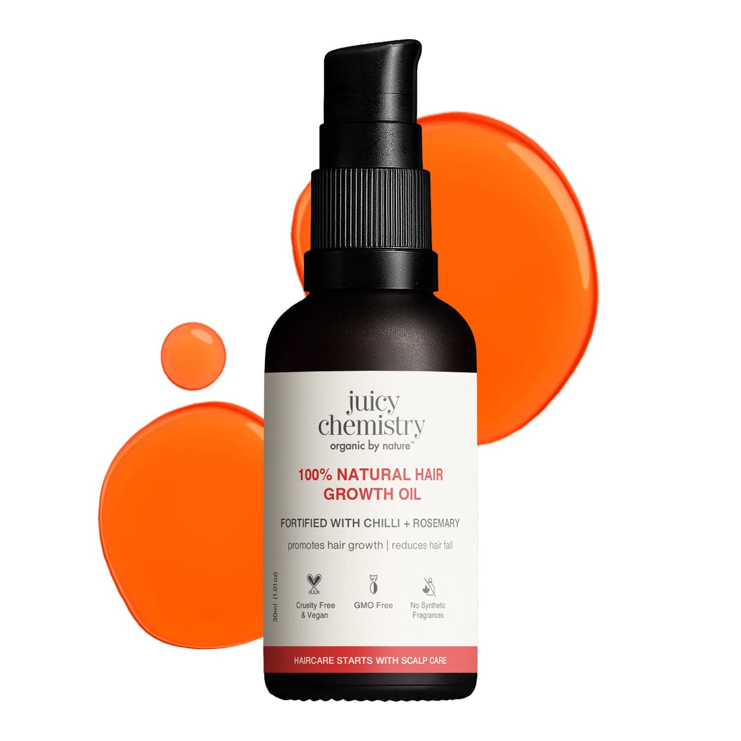 Chilli, Horsetail & Blackseed Hair Oil For Hair Growth & Hair Fall Control, Clinically Tested, 100% Certified Natural For Men And Women (30 Ml (Pack Of 1) Crimson Red)