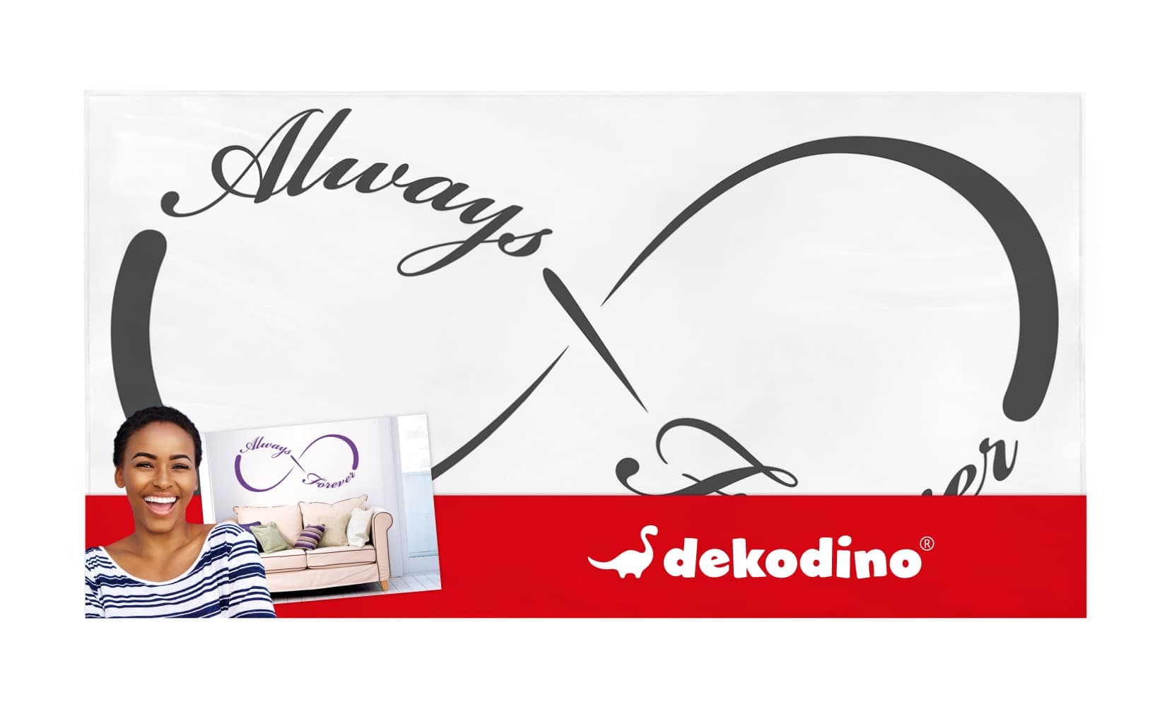 dekodino® Always Forever Love Wall Sticker for Bedroom