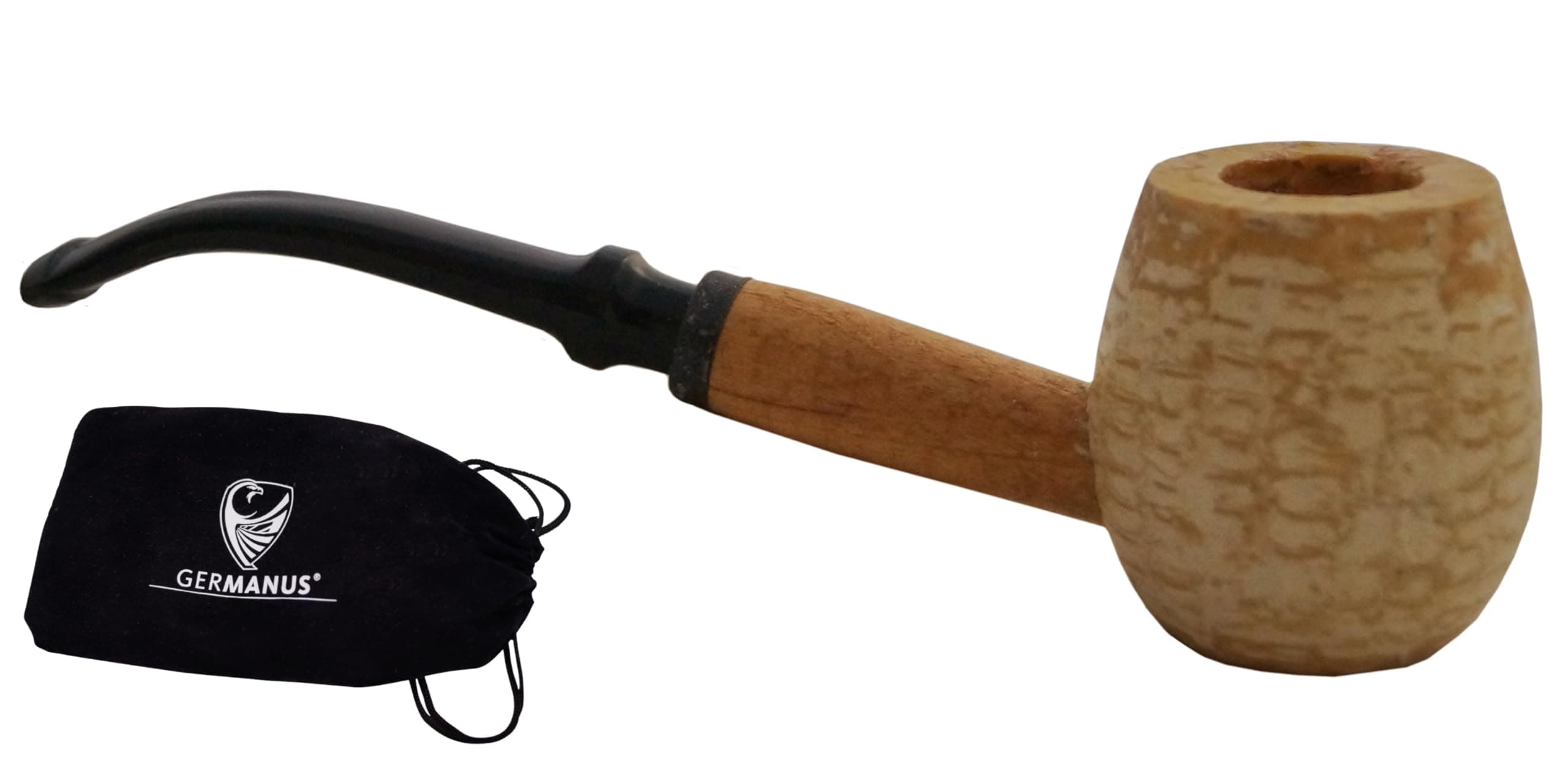 Original Corncob Pipe - Apple Bent - Tobacco Pipe incl. Pipe Bag, Sailor