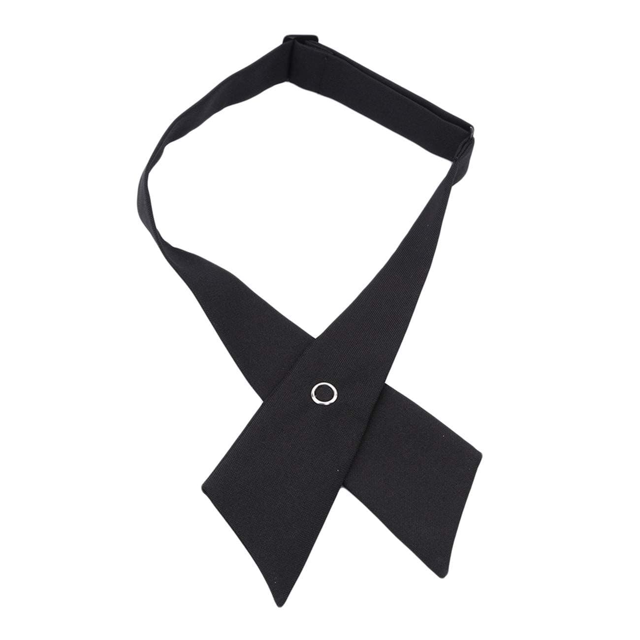 Bigsweety Unisex Men Women Adjustable Criss Cross Ties School Uniform Bow Necktie Neck Tie Accessories (Black)