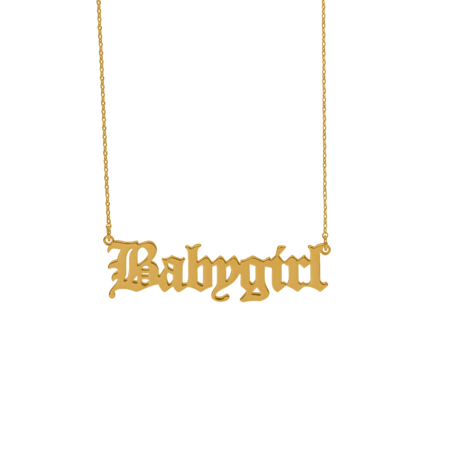 Babygirl Old English Necklace 14K Gold Dipped Handmade Necklace Gift for Girls and Women Necklace Jewelry